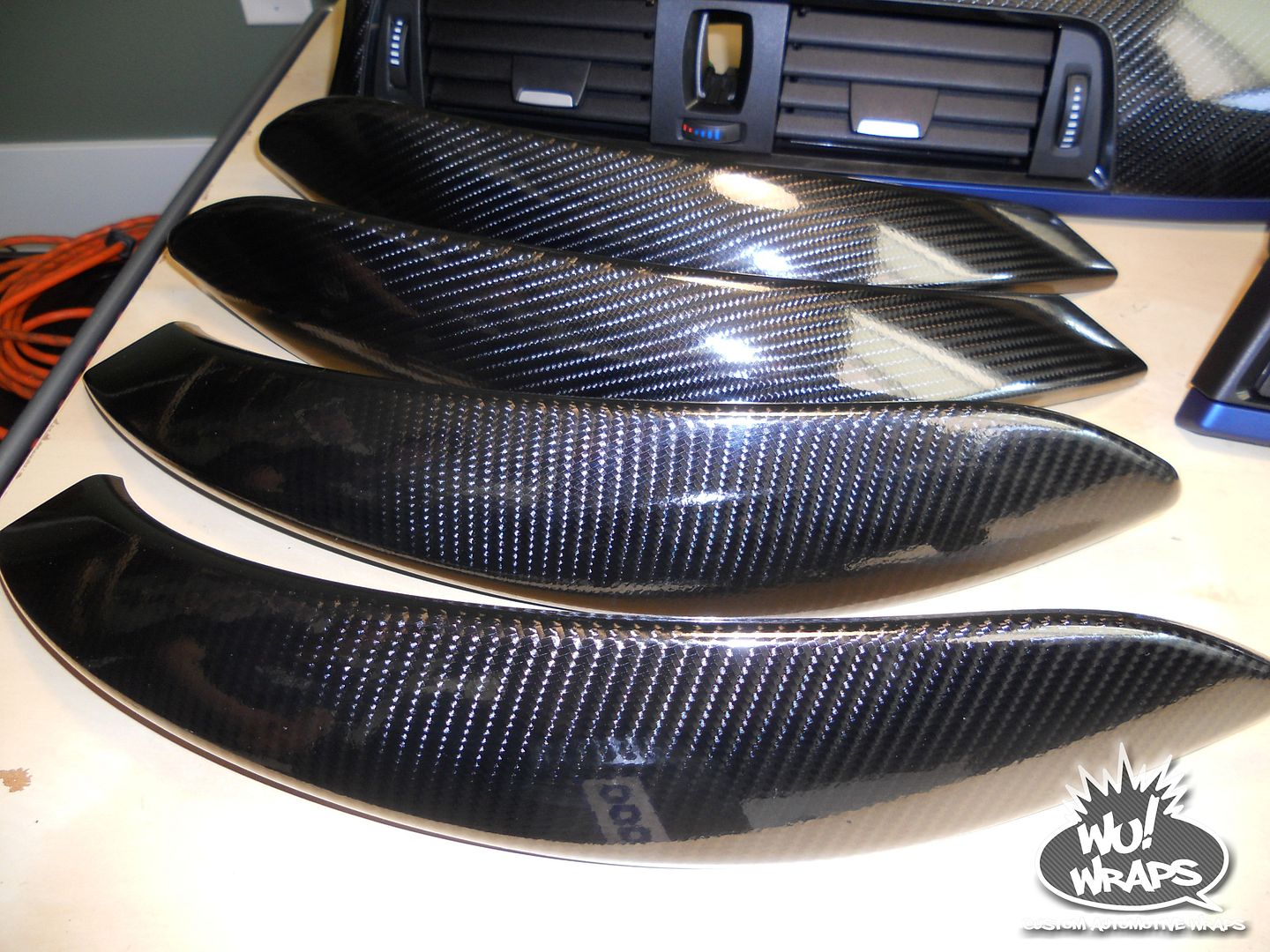 BMW F30 328i MSport Interior Trim 5D4D Black Carbon Fiber Vinyl Wrap